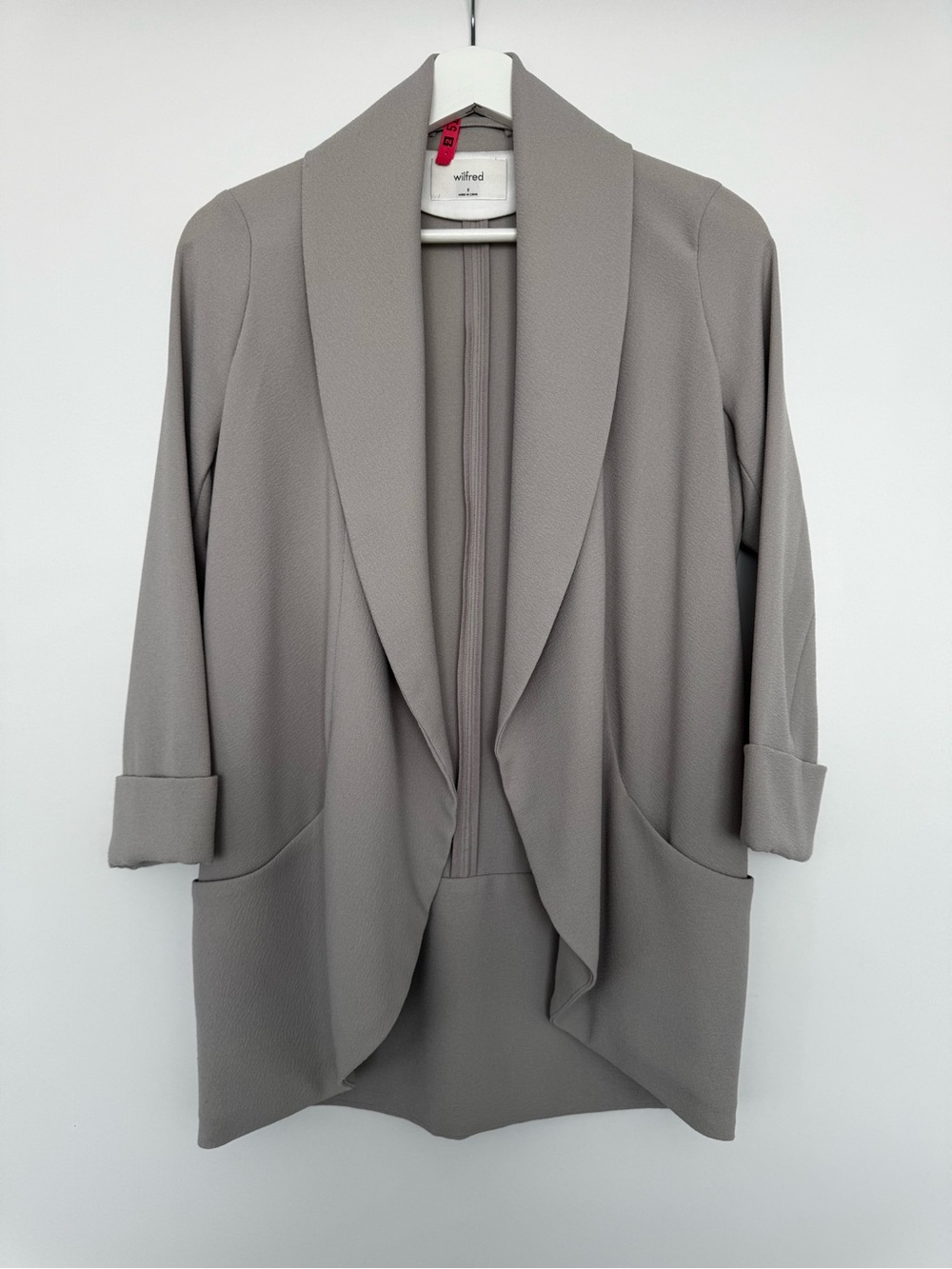 Aritzia Wilfred Chevalier Open-Front Blazer Grey s0
